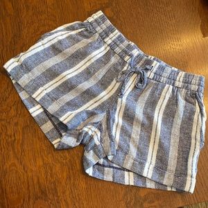 striped linen shorts